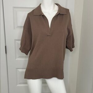 Glyder Elite Polo Mocha short sleeved top